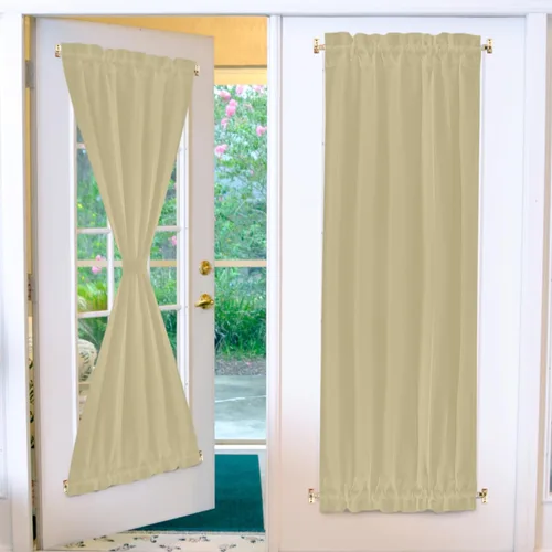 Vista 5 de Amazing Drapery Hardware Varillas de Cortina Giratorias Blancas para Marco con Extremos de Latón, Juego de 2 (Herrajes Incluidos) - Longitud