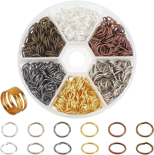 Vista 7 de PH PandaHall Anillo de salto abierto de hierro, 3300 unidades, 6 colores, anillos o sin soldar, 0.157 in, calibre 21, conector de joyería de metal
