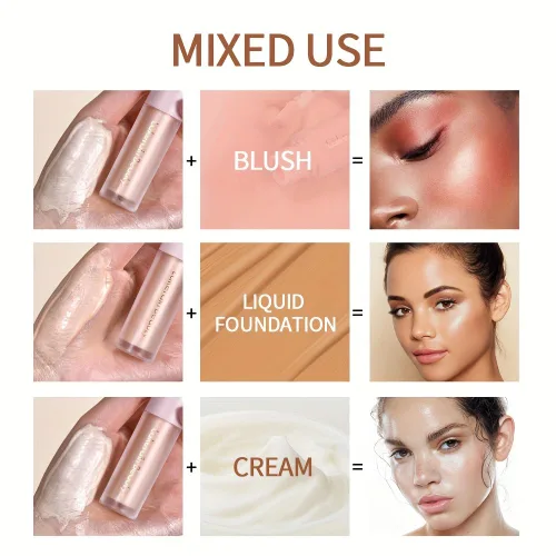 Vista 5 de GECOMO Liquid Contour Beauty Wand iluminador facial bronceador en barra de maquillaje, acabado húmedo, textura suave y sedosa hidratante, 0.25 onzas