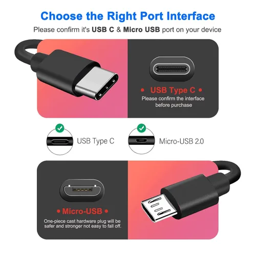 Vista 2 de Love your yy Cable de carga micro USB C para Raycon E25 Pro/E50/E55/E85, Raycon The Gaming/Fitness/Everyday/Work Earbuds, TOZO T12 NC9, cable