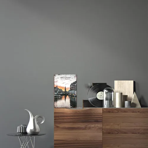 Vista 6 de Amsterdam Nl - Letrero de metal con diseño de paisaje de ciudad, retro, para hombre, cueva, bar, garaje, habitación, calle, decoración de pared, 8 x