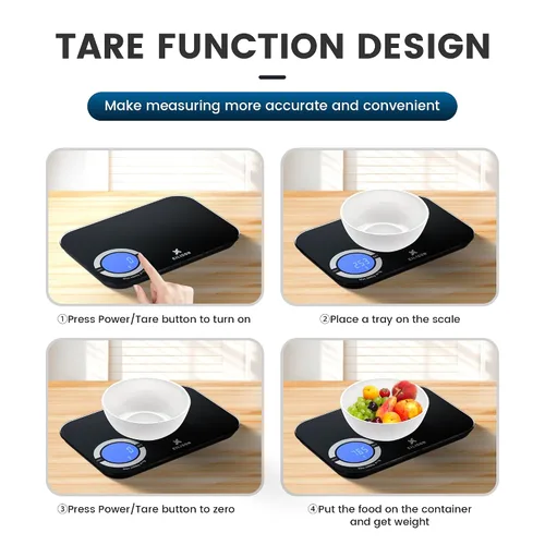 Vista 5 de EILISON Báscula inteligente de cocina con calculadora de nutrición, báscula digital de alimentos, pantalla a color TFT grande, aplicación Bluetooth