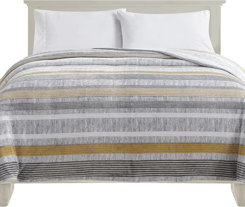 Vista 13 de Elegant Comfort Manta de Cama de Vellón de Franela con Estampado Ultra Suave, Colcha Cubrecama Ligera Acogedora y Suave, Manta Decorativa para Todas