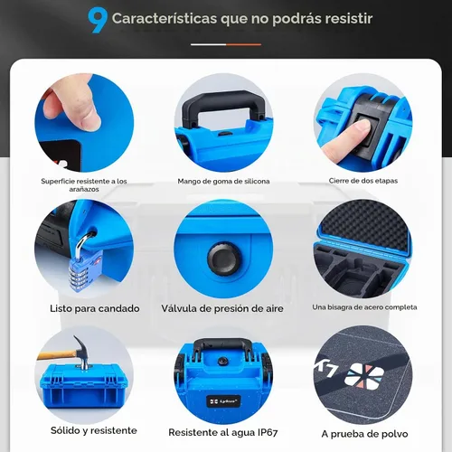 Vista 5 de Lykus Titan MM510 - Funda rígida impermeable para DJI Mini 5 Pro y RC2