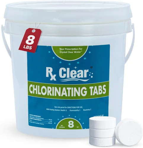 Vista 10 de Rx Clear - Tabletas de cloro de 3 pulgadas 5 libras Tabletas estabilizadas individuales para desinfectar piscinas De larga duración