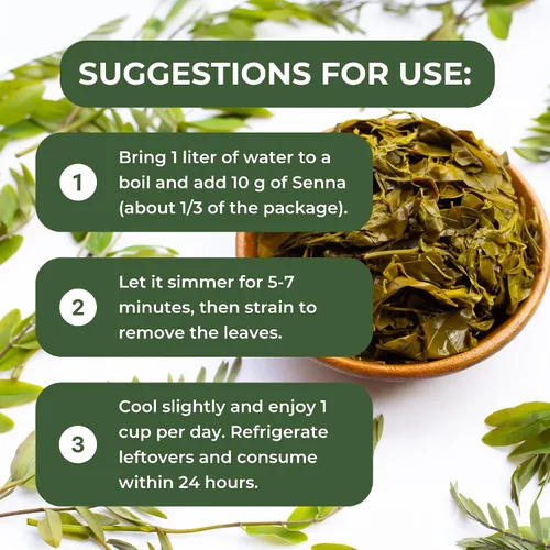 Vista 5 de HANAN Senna Leaf - Té de hierbas sueltas de 1.1 oz – 1.06 oz de hierbas secas de hojas de planta lanosa Sen de Perú - Té Senna