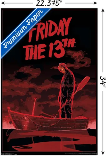 Vista 3 de Trends International Friday The 13th - Póster de pared de barco, 22.375 x 34 pulgadas, versión premium sin marco