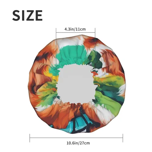 Vista 6 de A Cute Dog Reusable Double Layer Waterproof Shower Cap With Elastic Cord For Home Cleaning Facial Care Shower