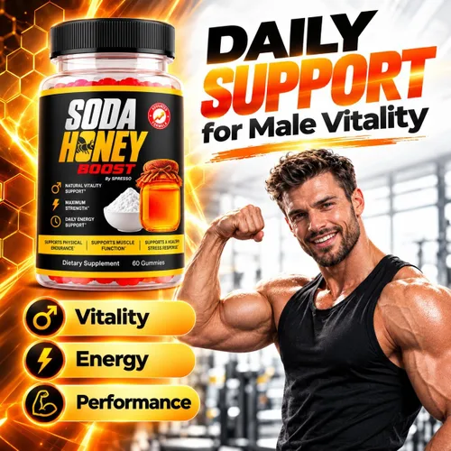 Vista 6 de Paquete de 2 gomitas masculinas Soda Honey Boost para el bienestar general