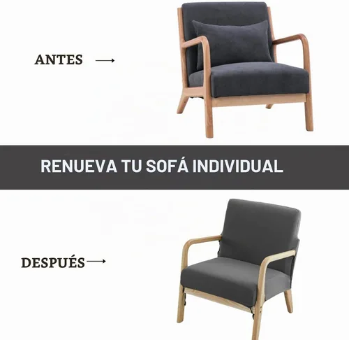 Vista 5 de Funda elástica para silla moderna de mediados de siglo, funda para silla de acento sólido, sillón individual de tela para sala de estar, dormitorio