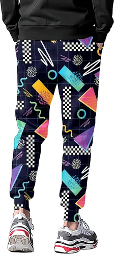 Vista 4 de Pantalones deportivos de moda estilo de los años 80 para hombre, pantalones deportivos divertidos para hombre, pantalones deportivos casuales