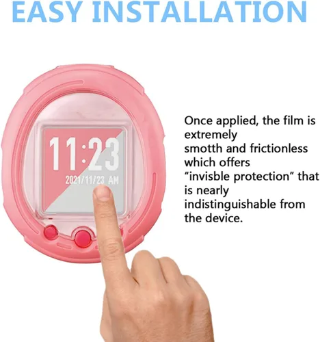 Vista 2 de Protector de pantalla compatible con Tamagotchi Uni y Smart, película transparente de PET de cobertura completa HD