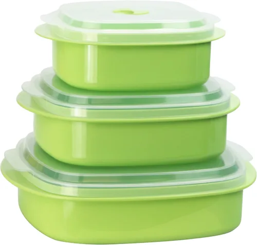 Vista 10 de Kit de 6 unidades de recipientes de cocina para microondas, vaporera y refrigerador, de Callypso Basics por Reston Lloyd, 1, Celeste