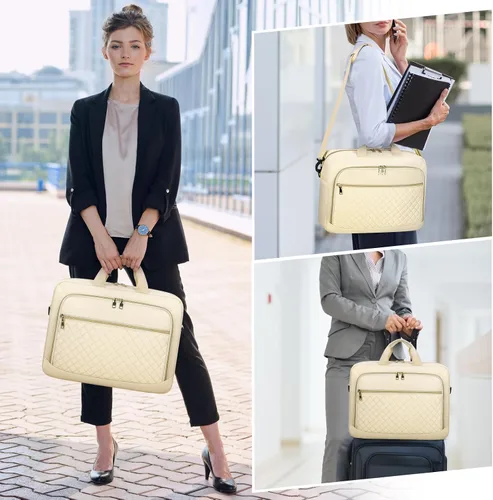 Vista 2 de NEWHEY Bolsa para laptop de 17.3 pulgadas, maletín para computadora portátil para mujeres y hombres, bolsa de hombro impermeable, bolsa de mensajero