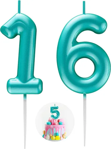 Vista 170 de Vela Azul Número 15 de Cumpleaños Velas 3D de Número para Pastel de Cumpleaños Decoración de Fiesta de Cumpleaños Suministros para Boda
