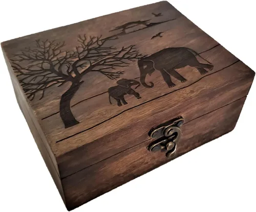 Vista 7 de JB&C Premium Joyero de abeja grabado, hermosa caja de recuerdos Organizador de soporte decorativo Idea de regalo para el día de San Valentín