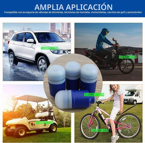 Vista 5 de Paquete de 4/8 luces LED para rueda de bicicleta, tapones para válvulas de neumáticos de automóvil, tapas de vástagos de bicicleta, motocicleta