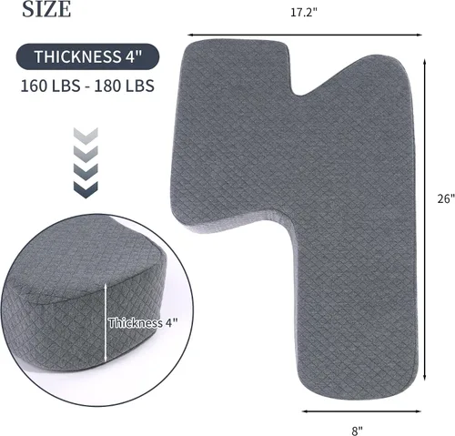 Vista 2 de HOMBYS Almohada de piernas para dormir, almohada de espuma viscoelástica de 4 pulgadas de grosor en forma de Z para dormir de lado ayuda a