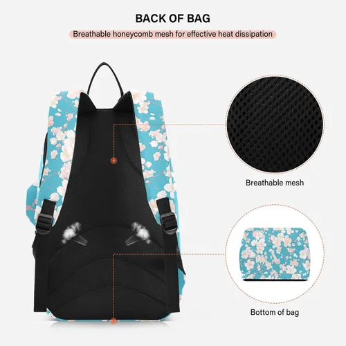 Vista 4 de Tennis Badminton Racket Bags Breathable Pink Blue Flowers 2 Rackets Tennis Racket Cover Bag with Protective Pad for Women, Men, Teenagers raquetas