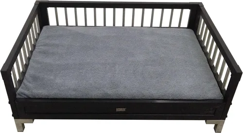 Vista 3 de New Age Pet ecoFLEX Manhattan - Cama elevada para perro con cojín extraíble, XL, color espresso