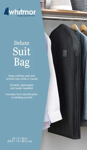Vista 4 de Whitmor Bolsa de ropa de lujo para trajes, 38 pulgadas, refuerzo resistente