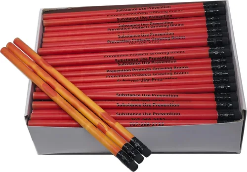 Vista 4 de Pencil Guy Lápices promocionales personalizados del estado de ánimo - azul - 144 a una caja impresa