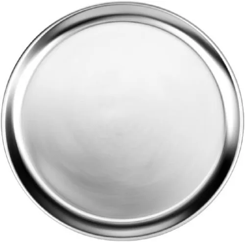 Vista 3 de TrueCraftware - Bandeja de pizza de 8 pulgadas con borde ancho de aluminio, juego de 3 utensilios para hornear, bandeja redonda para pizza, bandeja