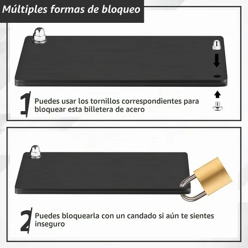 Vista 5 de Hotop - 2 carteras criptográficas de metal y 1 bolígrafo de marca 24 placas de almacenamiento de frases semillas, respaldo de almacenamiento