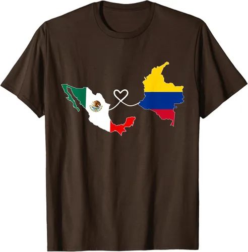 Vista 7 de Camiseta Half Colombian Half Mexican Flag Map DNA Mexico Colombia