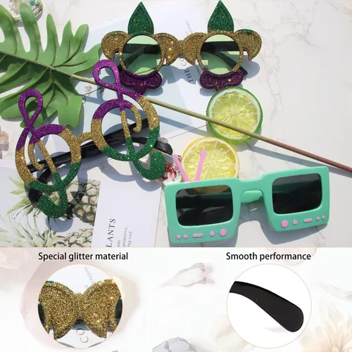 Vista 6 de Paquete de 12 gafas de sol divertidas para fiesta, novedosas gafas divertidas, máscaras de disfraz geniales para adultos, suministros de fiesta