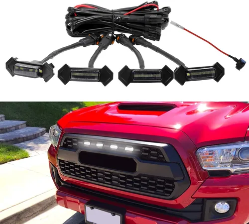 Vista 9 de Seven Sparta 4 luces LED para parrilla con adaptador de fusible compatibles con parrilla delantera Toyota Tacoma TRD Pro OEM 2016-2023