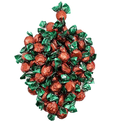 Vista 3 de The Dreidel Company Caramelos Bon Bons con sabor rellenos de fresa, envueltos individualmente en diseño de envoltura de fresa