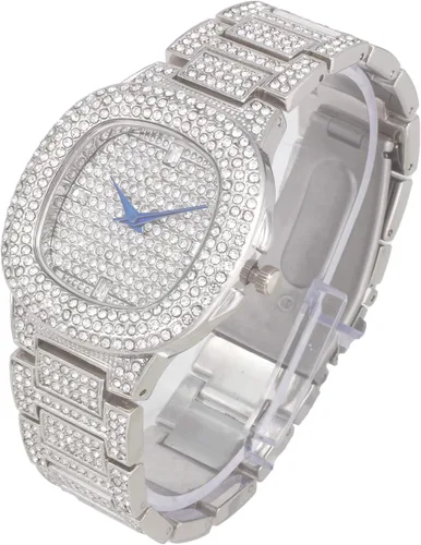Vista 3 de Charles Raymond Bling Bling Bling Hip Hop Iced Out Watches Nauti Designer Look Full Shiny Diamond Reloj, esfera y pulsera 8967ST10266, 8967ST10266