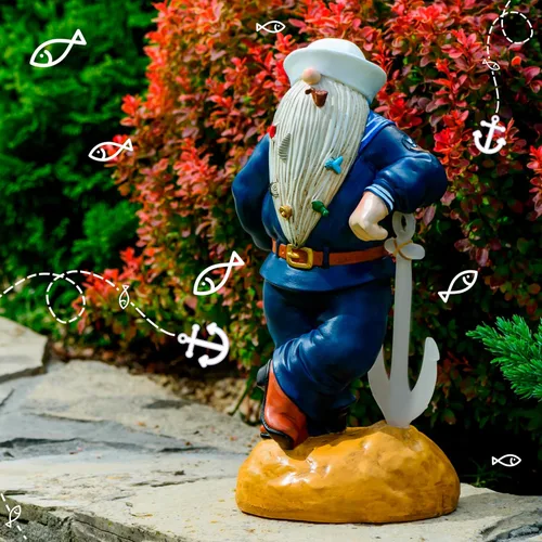 Vista 4 de Gnomo azul marino de 11.43 x 5.5 pulgadas, divertidos gnomos de jardín, decoraciones de gnomos para patio, decoración patriótica de jardín, regalos