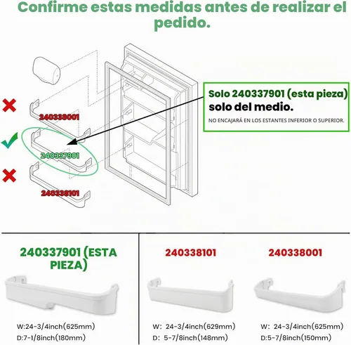 Vista 3 de HECASA - Estante para puerta de refrigerador que reemplaza al frigidaire, plástico ABS blanco