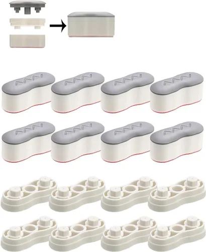 Vista 8 de Parachoques de bidé, 4 almohadillas para aumentar la altura, kit universal de parachoques de asiento con adhesivo fuerte, parachoques de repuesto