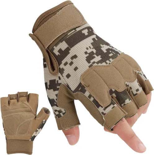 Vista 12 de Guantes sin dedos Fioretto para Airsoft, tiro, medio dedo, caza, senderismo, ciclismo, conducción, motocicleta, escalada, guantes de trabajo M210603