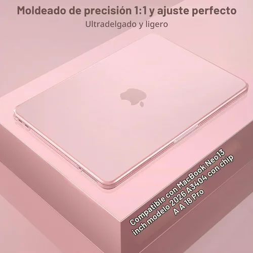 Vista 4 de MOSISO Compatible con MacBook Neo Case 13 pulgadas 2026 A3404 A18 Pro Chip Rubor