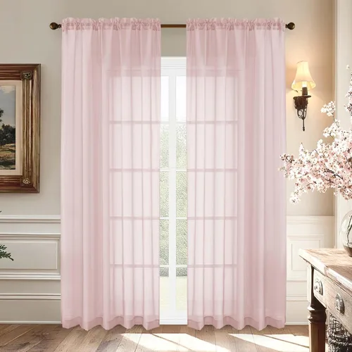 Vista 169 de Aiyufeng 2 paneles de cenefa transparente negra de 14 pulgadas de largo, cortinas cortas negras transparentes para dormitorio, cortinas de cocina