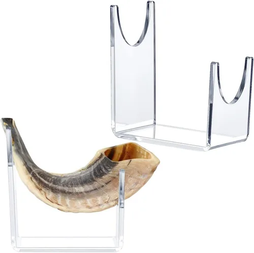 Vista 2 de Soporte de acrílico Shofar de 2 piezas, soporte para caballete, soporte de cuerno de oveja, soporte de exhibición de espadas