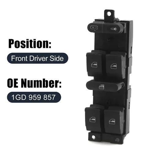 Vista 2 de Uxcell interruptor de ventana eléctrica para el lado del chofer para 98-05 VW Golf Jetta Passat B5 1J4 959 857 D
