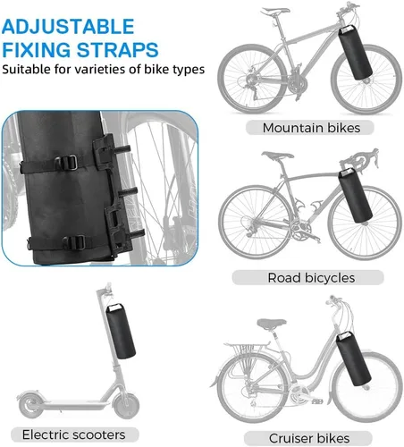 Vista 7 de LIXADA Bolsa de horquilla de bicicleta de 3L/7L - Bolsa seca impermeable, diseño superior enrollable, bolsa ligera para horquilla de bicicleta