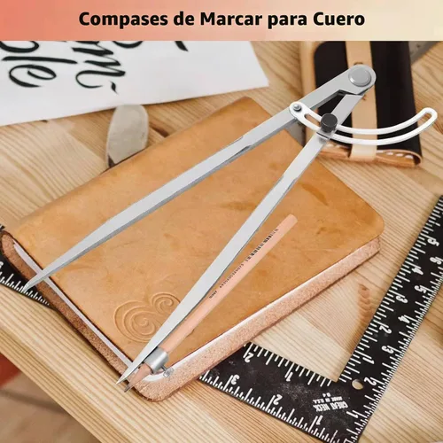Vista 6 de Compás de 12 pulgadas para geometría, compás para carpintería, compás de carpintería de precisión con divisor de ala y soporte para lápices, compás