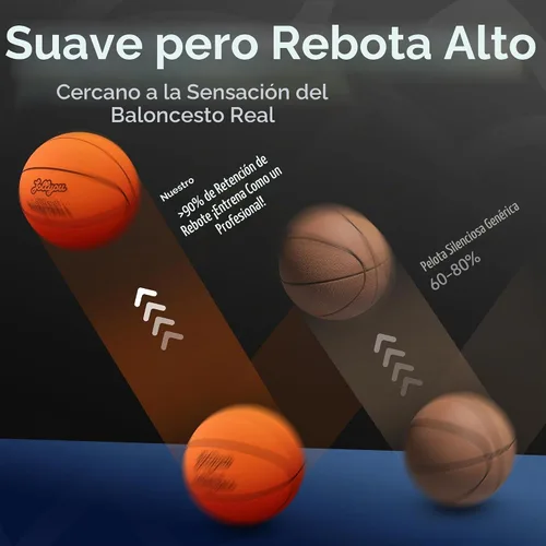 Vista 4 de Silent Basketball Size 7 (29.5''), Airless Indoor Basketball Naranja