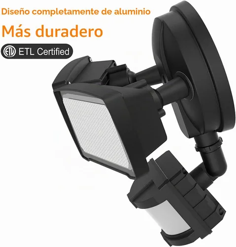 Vista 4 de LEPOWER Luces de seguridad LED cableadas con sensor de movimiento al aire Negro