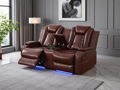 Vista 42 de Juego de sofás reclinables eléctricos, juegos de muebles de sala de estar, sofá reclinable eléctrico moderno negro, sofá biplaza y silla