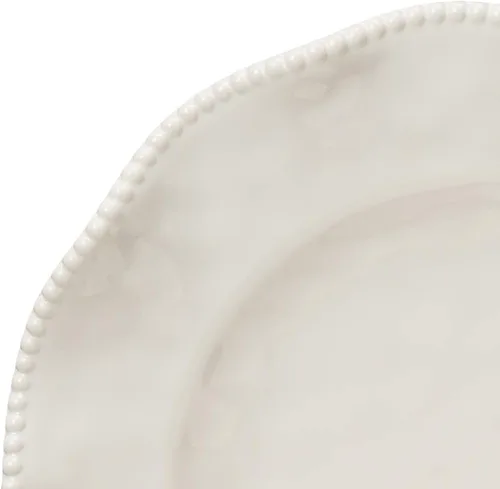 Vista 10 de Perlette - Juego de vajilla de 12 piezas con cuentas de color blanco hueso, incluye 4 platos llanos, 4 platos de ensalada, 4 cuencos