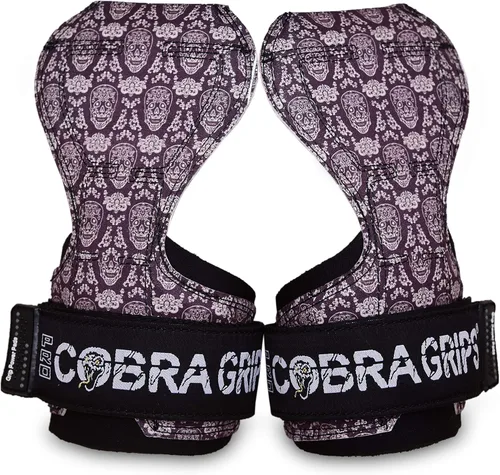 Vista 34 de Cobra Grips Weight Lifting Gloves with Adjustable Neoprene Padded Wrist Wraps - Heavy Duty Alternative to Power Lifting Hooks for Deadlifts Una goma