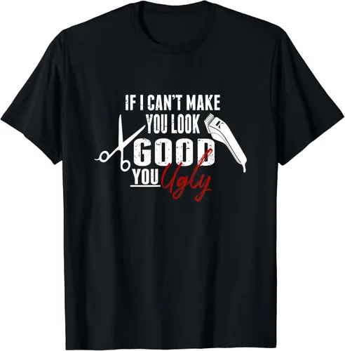 Vista 2 de Camiseta divertida de regalo con texto en inglés "If I Can't Make You Look Good", Negro