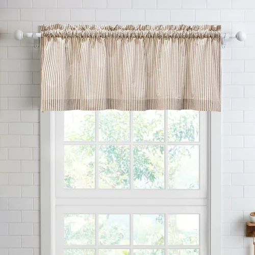 Vista 26 de Cortinas de nivel de algodón July Joy de 24 pulgadas de largo, cortinas de cocina de estilo rústico, bolsillo para barra para ventana pequeña